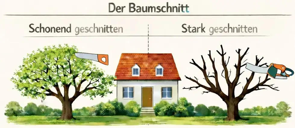 Wie reagiert ein Baum auf einen Schnitt?